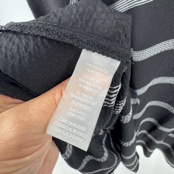 Calvin Klein Black & White Striped Fit and Flare Dress Short Sleeve Size 14 - Picture 10 of 11